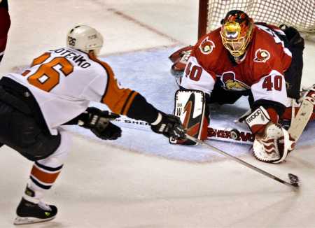 Lalime shut the door for the Sens.